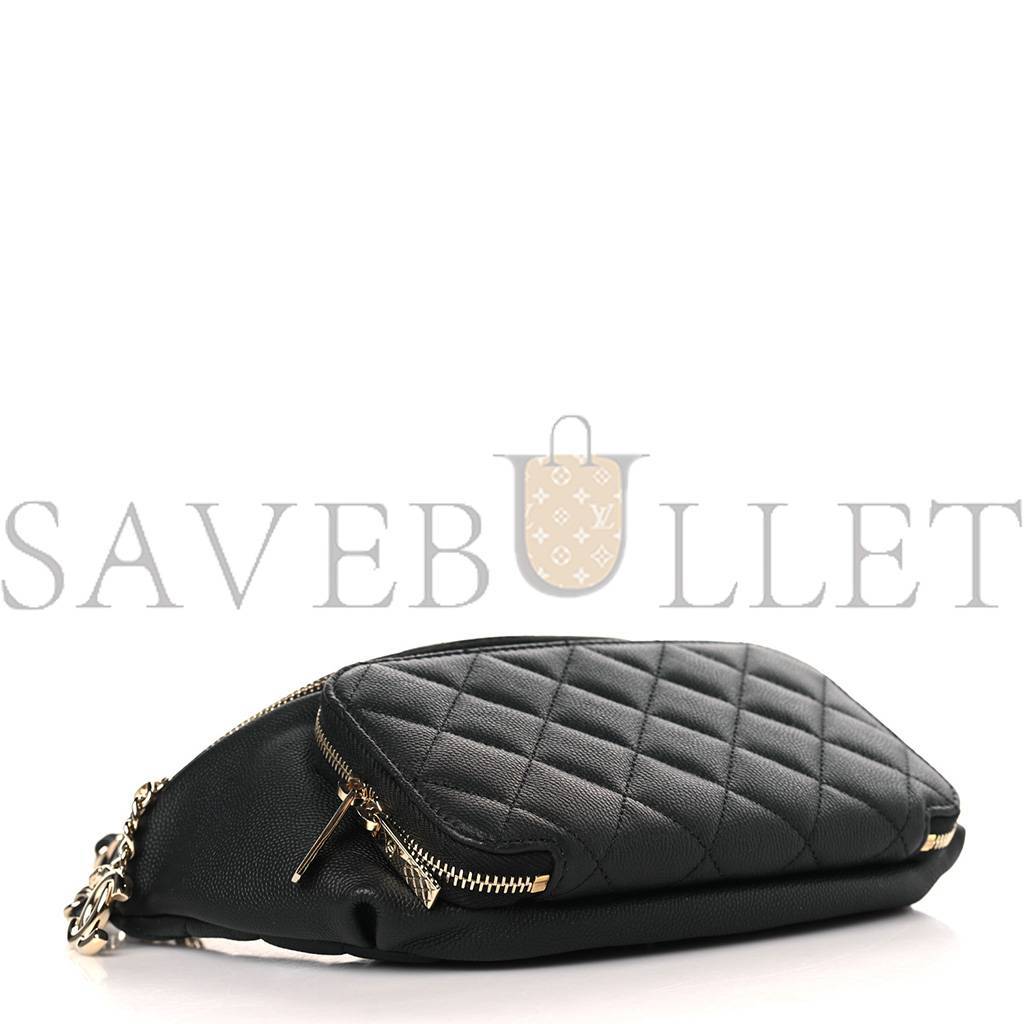 Ch*el caviar quilted business affinity waist belt bag black (19*15*8cm)